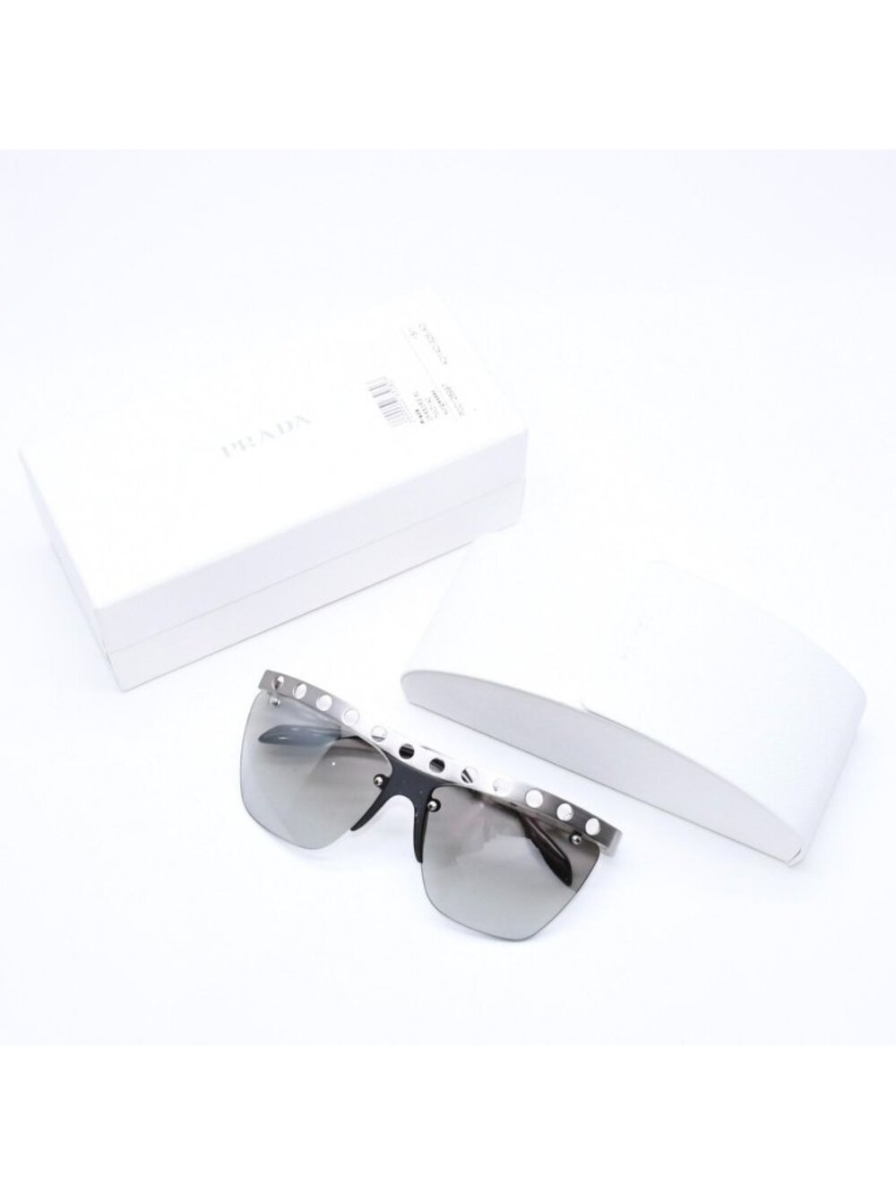 Prada Sunglasses Eyewear Metal Acetate Silver Black